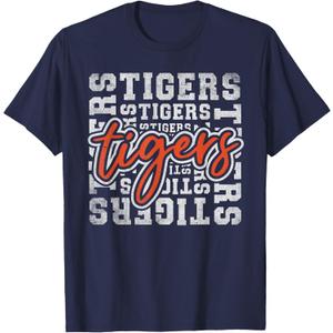 Vintage Tigers School Sports Name Retro for Men Women Kids T-Shirt XL