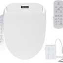 KERDE P30A Electric Bidet Toilet Seat with Auto Flush & Dual-Control (Remote+Panel) Heated Seat, Warm Water Wash, Self-Cleaning Nozzle, Universal Fit for Elongated Toilets (Remote+Armrest)