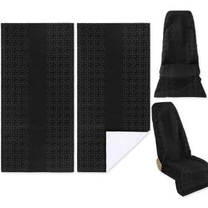 2 Pack Car Seat Towel Covers Athletic Running Towel Performance Microfiber Post Workout Sweat Washable Cover Non Slip for Seat Outdoor Sport (Midnight)