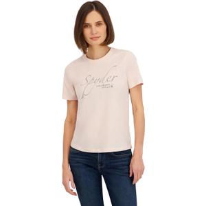 Spyder Women's Sparkle Logo Graphic Short Sleeve Tee T-Shirt (L)