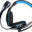 Wire Gaming Headset with Adjustable Mic, High Sound Quality Over Ear Headhones HiFi StereoNoise CancellingComfortable Earmuffs, 3.5mm Jack, for PC Mobile Phones