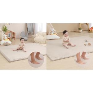 Huloosleep 79"118"1.3" Memory Foam Baby Play Mat Tummy Time Mat for Living Room or Nursery + 79"118"0.8" Non-Slip Crawling Mat Coral Velvet Play Mat for Kids,Infants,Toddlers, Tatami Mat,Yoga Mat