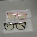 livho High Tech Blue Light Glasses - Advanced 99% Blue Light Blocking Computer Glasses - Anti Eyestrain & UV Glare Protection (*C1 Leopard+clear Pink)