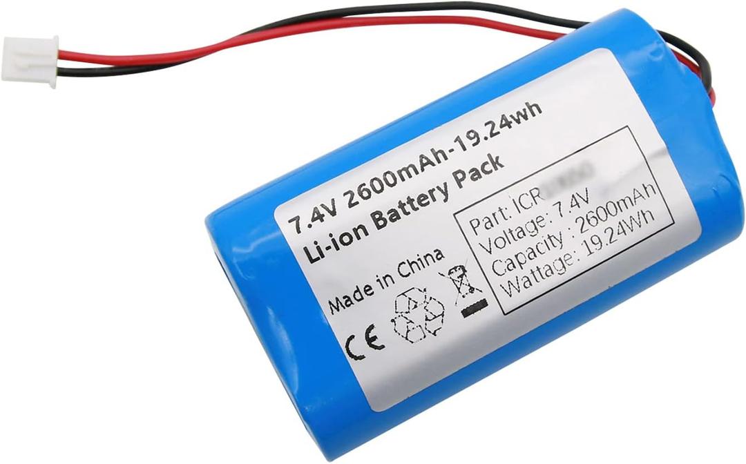 7.4V 2600mah-19.24Wh Rechargeable Li-ion Battery Pack, Replacement Batteries with XH2.54-2P Connector, for DIY Electronics Products, Toys, Lighting, Equipment