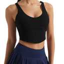 Women's Bustier Corset Crop Tank Tops Sleeveless Trendy Scoop Neck for Women Going Out Tops Summer Sexy High Impact (Black, M)