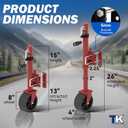 8-inch Wheel Trailer Jack, 13" Vertical Movement, 2000 lbs, for RV, Boat, Trailer and More, Red