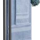 Livabber Standing Towel Rack, 304 Stainless Steel 2-Tier Towel Holder Stand with Marble Base, Modern Stylish Tall Shower Towel Bar for Bathroom Accessories, PoolBlack