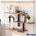 Floating Shelves for Wall Decor, 3 Tier Wall Mounted Storage Shelves, Bathroom Shelves, Decorative Hanging Storage Shelf for Living Room, Bedroom, Kitchen (Brown, 3 Tier)