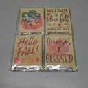 4Pcs Hello Fall Decorations for Home Thanksgiving Decor Desk Sign Gifts for Coworkers Friends I Love Fall Most Of All Thankful Blessed Plaque for Farmhouse Garden Yard Autumn Decor White Elephant Gift