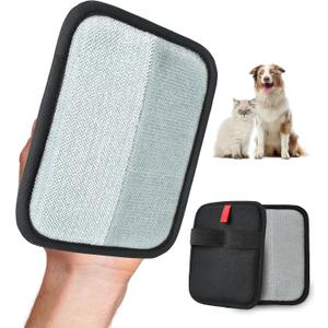2 x Pet Hair Removal Glove for Cats & Dogs, Electrostatic Fur & Lint Remover for Clothes, Couches, Carpets & Car Seats, Reusable Fur Removal Tool, Upgraded NonSlip Pet Hair Remover, 1-Pack