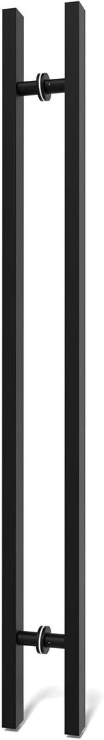 Matte Black Square Barn Door Handles 12"/16"/18"/24"/36"/48"/59'', Pull Push Long French Door Handle Double Sided, Large Front Exterior Shower Door Pull Handles