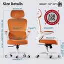 TRALT Office Chair Ergonomic Desk Chair, 330 LBS Home Mesh Office Desk Chairs with Wheels, Comfortable Gaming Chairs (Burnt Orange)