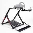 Qvwzd Racing Wheel Stand Foldable Height Adjustable Steering Wheel Stand Portable Racing Simulator Cockpit Metal Frame Universal Fit for Logitech G29 G920 G923 G27 G25 Thrustmaster T300RS T248 T150 T500 Xbox PS4 PS5 PC Square Tube Stand With Chair Slot