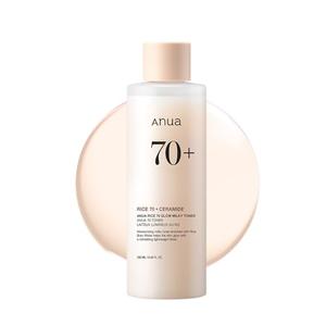 ANUA Rice 70 Glow Milky Toner, for Glass Skin, Rice Water, Niacinamide, Ceramides, Panthenol, Fragrance-Free, Non comedogenic, Fungal Acne Safe, Korean Skin Care, 250ml/8.45fl.oz. EXP: 2028/07/10