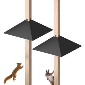 Metal Squirrel Baffle for 4x4 Post, 17 Inch Squirrel Proof Baffles for Bird Feeder Poles, Outdoor Squirrel Guard for Wooden Pole to Deter Squirrels and Raccoons from Bird Houses, Pack of 2