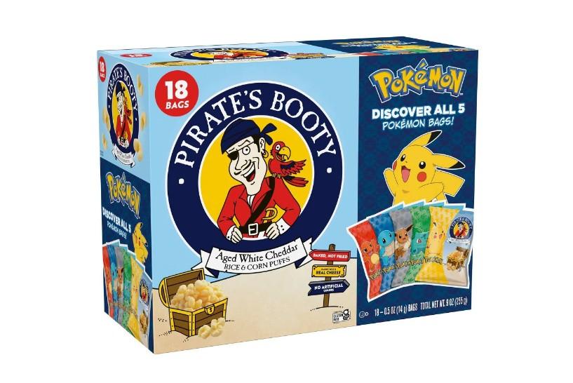 Pack of 3, Pirate's Booty Aged Chips White Cheddar Puffs Snack Multipack Pokemon - 9oz/18ct, BBD 01/26/26