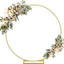 6.6FT Round Backdrop Stand Wedding Arch Frame Circle Stable Gold Metal Arch Stand for Wedding Birthday Party Baby Shower Bridal Shower Photography Decoration