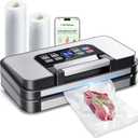 95Kpa Powerful Precision Pro Vacuum Sealer, with Double Heat Seal & Double Pump, Easy-Lock Handle, 10-in-1 Vacuum Sealer Machine for Food with Bags Storage, Built-in Cutter, Stainless Steel