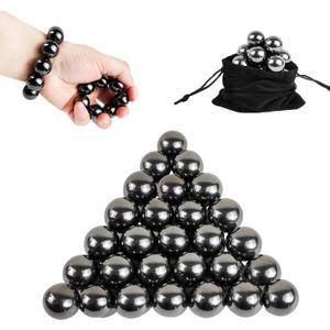28 Pcs Magnetic Balls Fidget Toy, Adult Fidget Toys, Magnet Balls Can Replace Ferrite Putty, Office Desktop Decoration, Stress Relief, Anti Anxiety, Executive Desk Toys (Black) (Medium)
