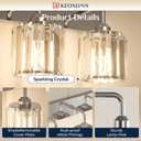 Keonjinn 3-Light Chrome Bathroom Light Fixtures Over Mirror, Crystal