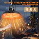 Electric Outdoor Patio Heater, 1500W Ceiling Mounted Heaters, Hanging Carbon Infrared 600W 900W 1500W IP34 Radiant Heater for Garage, Gazebos, Shop, Deck