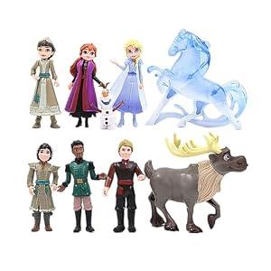 9Pcs Frozen Cake Toppers - Birthday Party Supplies & Decorations - Action Figures & Figurines - Lovely Mini Toys - Birthday Party Favor for Kids Fans - Collection & Room Decor