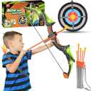 LED Light-Up Bow & Arrow Set for Kids - Outdoor Archery Game with Target, Bows & 5 Suction Arrows | STEM Toys for Kids Ages 4-12, Birthday for Boys Girls Indoor Outdoor Toys
