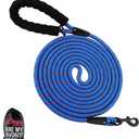 Plutus Pet Long Rope Dog Leash with Comfortable Padded Handle, Reflective Nylon Heavy Duty Rope Leash, 15FT 20FT 30FT for Small Medium Large Dogs (15FT, Navy Blue)