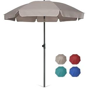 AMMSUN Patio Umbrella, 6.5 ft Outdoor Table Umbrella with Tilt Steel Pole, UPF50+ Protection, Great for Outdoor Garden Backyard, Beige