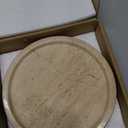 Travertine Tray, Small Ceramic Vanity Tray for Bathroom Counter Decor, Round Marble Decorative Trays for Coffee Table (Beige, Medium Size) (7.8")