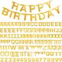 SUNBEAUTY 146 Pcs Gold DIY Make Your Own Banner Customizable Letters Symbols Banner For Birthday Wedding Happy New Year Baby Shower Graduation Retirement Xmas Party Decoration