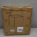 LEWIS&WAYNE Large Square Planter Box Handmade Wicker Tall Planters for Outdoor Plants with Removable Liners Modern Planter for Indoor Outdoor Garden Patio Front Porch - Brown, 17''x17''x18''