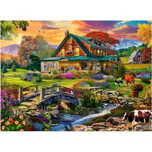 Jigsaw Puzzles for Adults 500 Pieces, Country Life Puzzle Interlock Perfectly Letter on Back No Dust, Challenging Puzzle Home Decor Birthday Party Gift Toy for Men Women Olders Seniors (21 x 15 in)