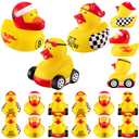 Shappy 50 Pieces Race Car Driver Rubber Duckies 2 Inch Mini Rubber Ducks for Kids Birthday Party Decorations Gift Classroom, 3 Designs
