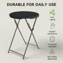 32" Round Folding Cocktail Table - HDPE Matrial Top with Steel Frame, Stable & Easy to Clean - High Top Table for Parties, Patio, Events, 2 Pack, Black