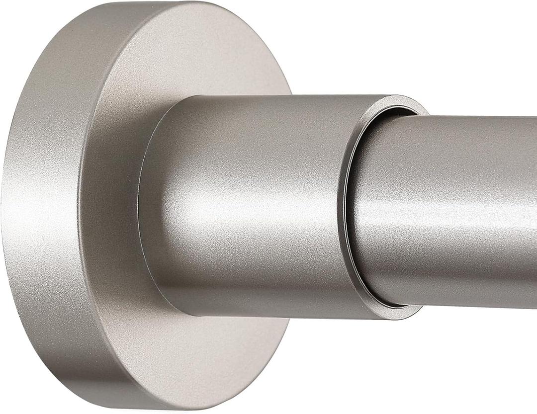 BRIOFOX Shower Curtain Rod Adjustable 18-78 Inch, Stainless Steel Spring Tension Shower Rod No Drilling Non Slip, Silver