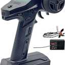 FS-G7P 7 Channels RC Transmitter and Receiver FS-R7P Fly 2.4GHz Sky Surface Radio Controller System for RC Crawler, Buggy, Cars and Boats (Upgrade Sponge Steering Wheel)