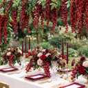 2 Pcs 45'' Artificial Wisteria Flowers Branches Burgundy Fake Wisteria Floral Hanging Plant Decoration for Wedding Flower Wall Backdrop Party Floor Vase Balcony