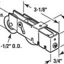 Prime-Line D 1984 1-1/2 inch Steel Ball Bearing Sliding Door Tandem Roller Assembly, Unique Back (Single Pack)