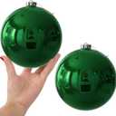 Emerald Green 6.0" Extra Large Christmas Balls - Christmas Tree Decorations Hanging Ornaments Shatterproof Shiny Balls for Birthday Holiday Wedding Decorations Set of 2pcs