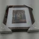 8x10 in Wood Classic Gallery Picture Frame, Ornate Beaded Inner, Matted for 5x7 Photo, Tabletop or Wall Mount Display, Brushed Brass Brown (8 x 10 in)