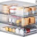 ZHIAI Stackable Storage Drawer, 3 Piece Acrylic Organiser for Cosmetics and Beauty Products, Suitable for Dressers, Bathrooms, Cabinets, Storage Rooms, Bedrooms and Home Organisers