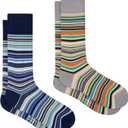 PS Paul Smith Men's Two Pack 'Signature Stripe' Socks, Multicolor, One Size