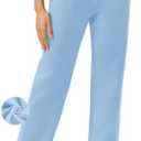 PINSPARK Womens Straight Leg Fleece Lined Sweatpants High Waisted Lounge Casual Sweat Pants with 4 Pockets P L