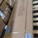 COSHOMER Sliding Closet Door for 48" x 80" Opening, 5-Lite Frosted Glass Barn Doors with Hardware Kit Included, Preassembled MDF Closet Doors, White