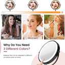 8" Vanity Mirror with Lights Rechargeable, 1X/10X Magnifying Makeup Mirror with Touch Screen, 54 LED Adjustable Brightness, 3 Color Modes, 360 Rotation for Tabletop & Bedroom