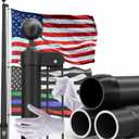 20FT Heavy Duty Flag Pole for Outside House Flared Aluminum Pole with 2.4'' Wide Base, Wind-Tested 100MPH, Complete Flagpole Kit with 3x5 USA Flag for Yard & Outdoor Display, 20FT, Black 