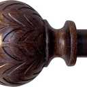 Hermosa 26-48 Inch Adjustable Curtain Rod Set, 5/8 Inch Diameter in Walnut