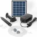 Biling Solar Pond Aerator with Battery Backup, 3 Modes Solar Air Pump with Pond Bubble Regulator for Outdoor Fish Pond Stock Tank Aquarium Hydroponics (4W)