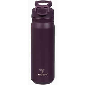 REDUCE 32 oz Hydrate Pro Stainless Steel Insulated Water Bottle - Flip Top Leak-Proof Lid, Dishwasher Safe, BPA-Free, Dual Wall Vacuum, Keeps Drinks Cold for 48 Hrs, Cup Holder Friendly  - Midnight Plum